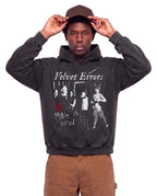 Black 1984 Hoodie by Velvet Errors displayed on a model, featuring a casual fit and minimalist design.