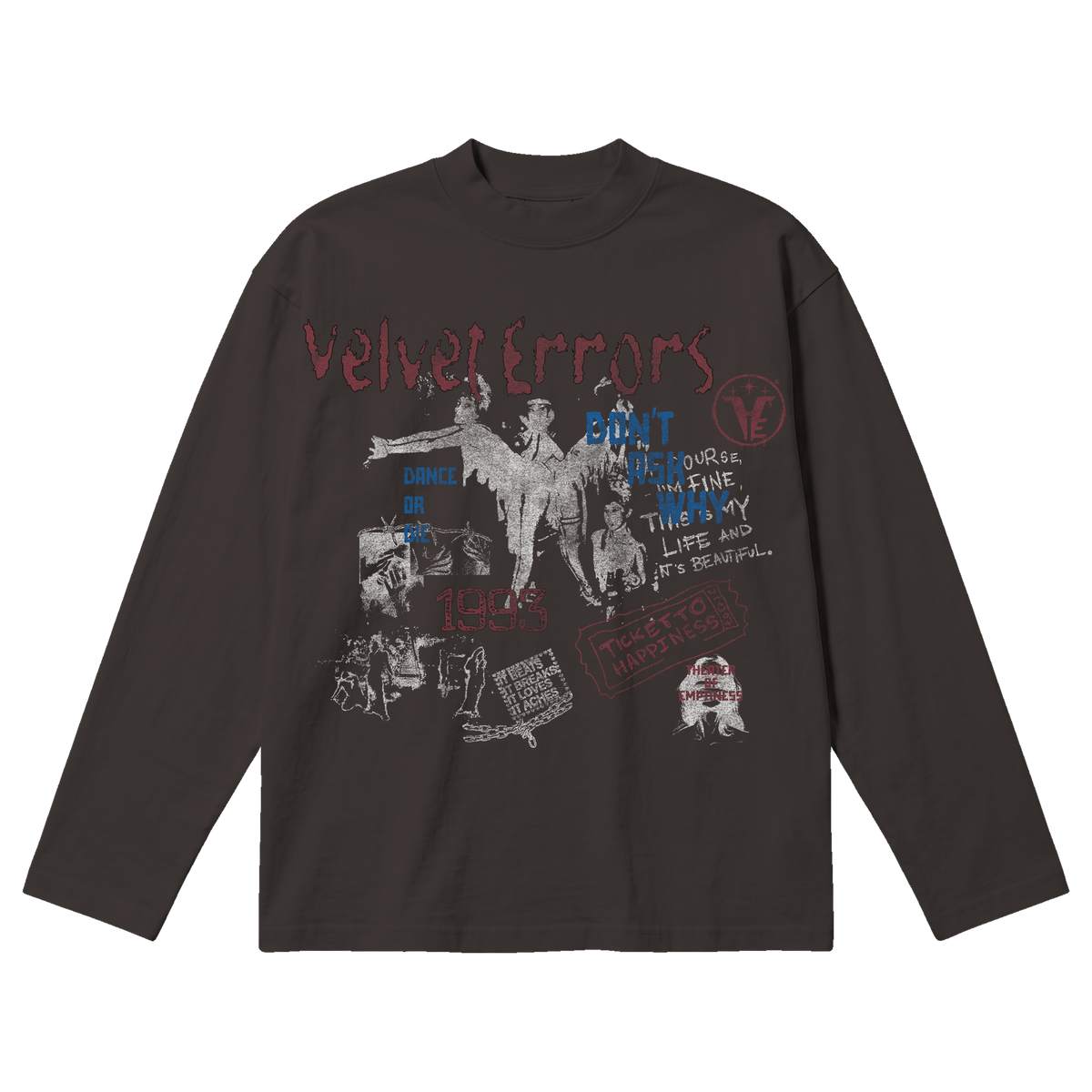 Dance or Die Baggy Long Sleeve - Off Black