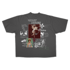 Gray Doomed Youth Drop Tee by Velvet Errors featuring bold black text on a casual crewneck t-shirt.