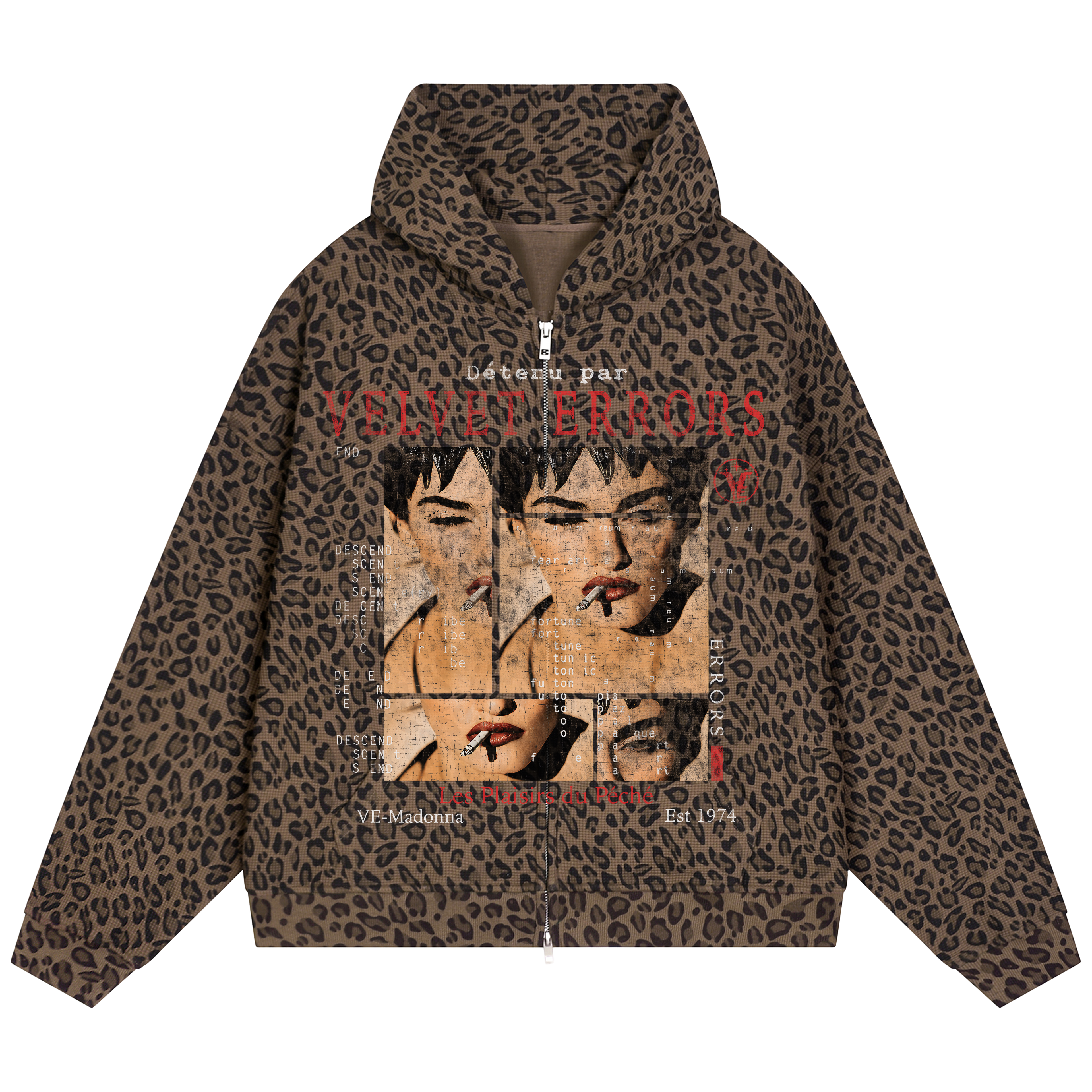 Velvet Errors Waffle Mocks featuring a Madonna-inspired design on a vibrant, detailed waffle fabric with playful patterns.