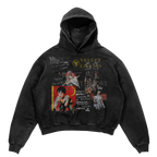 Black hoodie featuring a star-themed design from Velvet Errors' Star Patient Mocks collection.