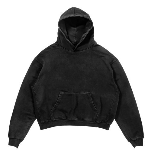 Black Velvet Errors blank hoodie displayed flat, showing the front view with a simple, unadorned design and soft fabric texture.