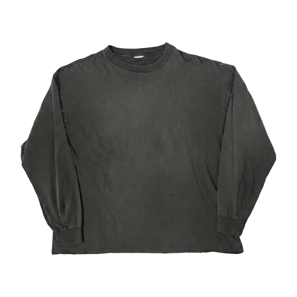 Black Velvet Errors long sleeve blank shirt, plain black long sleeve top for casual wear, soft fabric and simple design.
