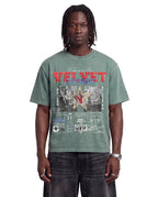 Green Don't Pretend Wash Tee by Velvet Errors displayed on a mannequin against a neutral background.