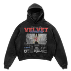 Black "Don't Pretend" hoodie by Velvet Errors featuring bold white text on the front. Comfortable casual streetwear.