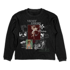 Black Doomed Youth Thermal from Velvet Errors featuring a cozy, fitted thermal top with branded logo and ribbed cuffs.