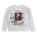 White Doomed Youth Thermal by Velvet Errors featuring a cozy, thermal fabric with bold graphic design for streetwear style.