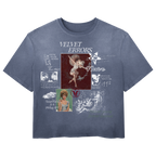 Blue Doomed Youth Wash Tee by Velvet Errors, featuring a casual men's T-shirt with graphic print and relaxed fit.