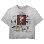 White Doomed Youth Wash Tee by Velvet Errors featuring graphic print and casual fit, displayed on a neutral background.