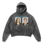 Gray hoodie featuring "Side Effects Mocks" design by Velvet Errors, displayed on a mannequin.