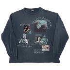Blue Broken System long sleeve shirt by Velvet Errors, featuring distressed graphic design and casual fit.