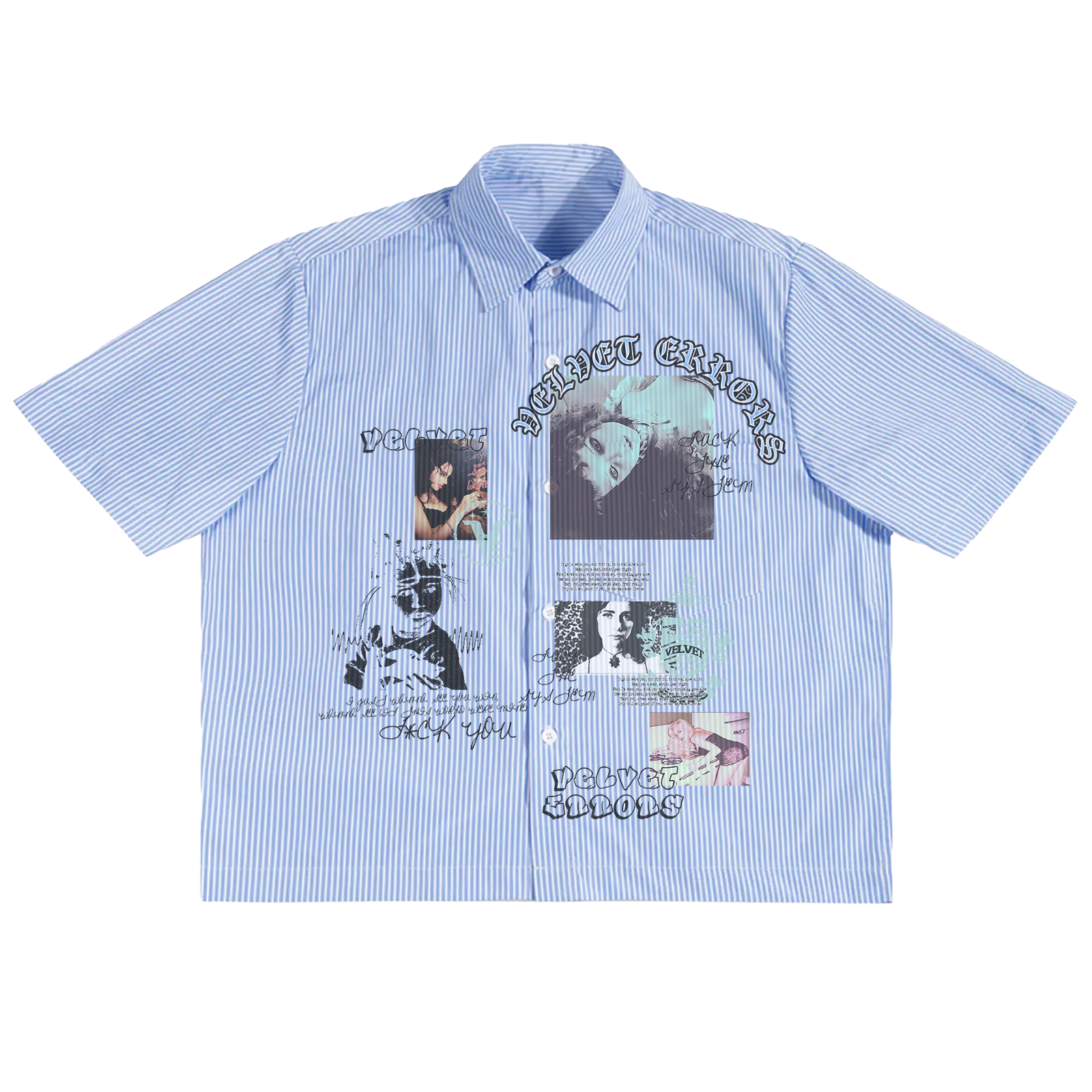 Broken System Button Up shirt by Velvet Errors, featuring a distressed design and casual fit, shown in the front view.