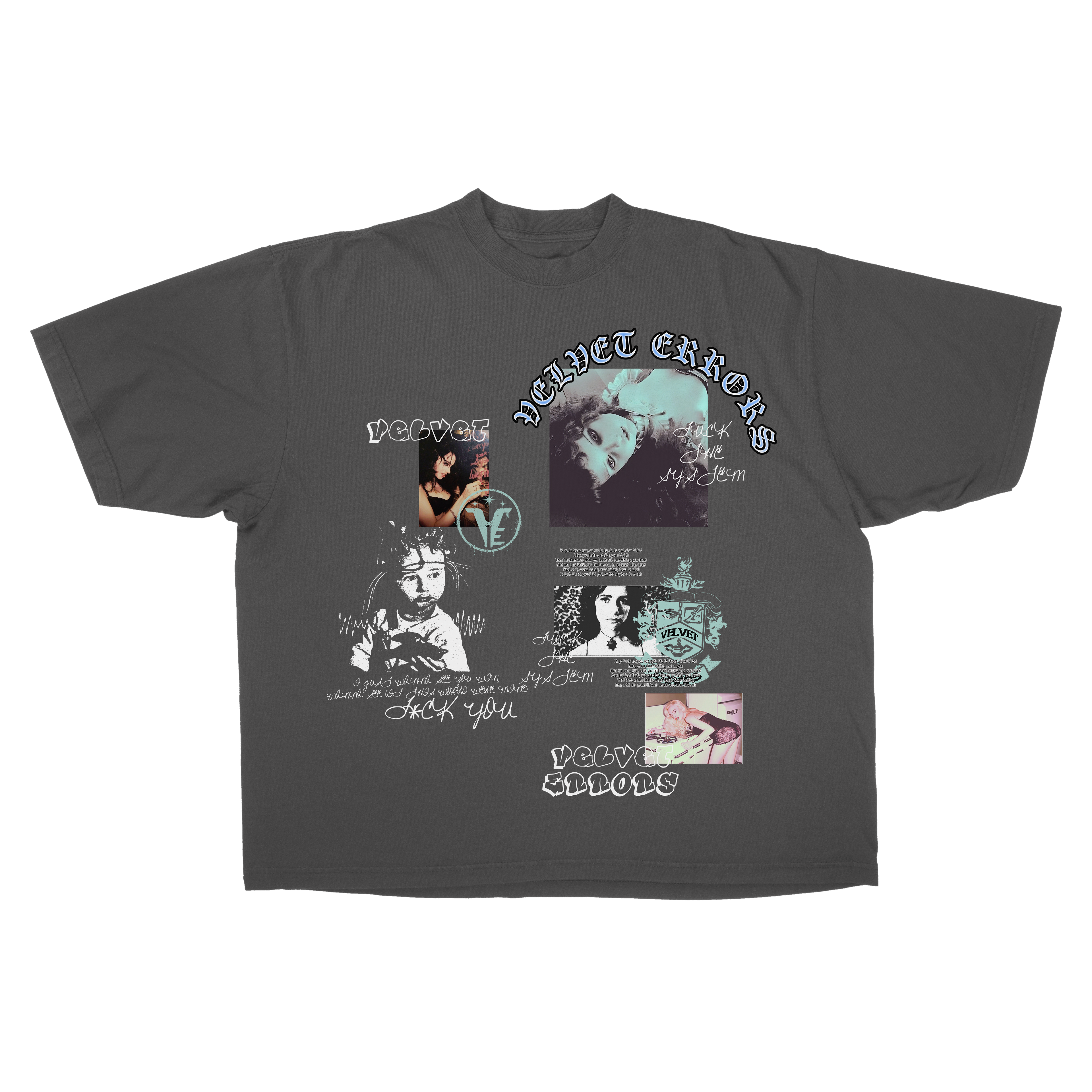 Broken System Mocks by Velvet Errors displayed on a grey backdrop, showcasing edgy, abstract design elements and distressed visual style.