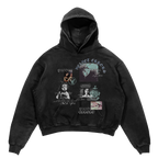 Black Broken System Hoodie by Velvet Errors with distressed design and bold graphic print on the front.