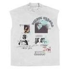 Broken System Mocks by Velvet Errors, sleeveless white shirt with bold black graphic print, casual streetwear style.
