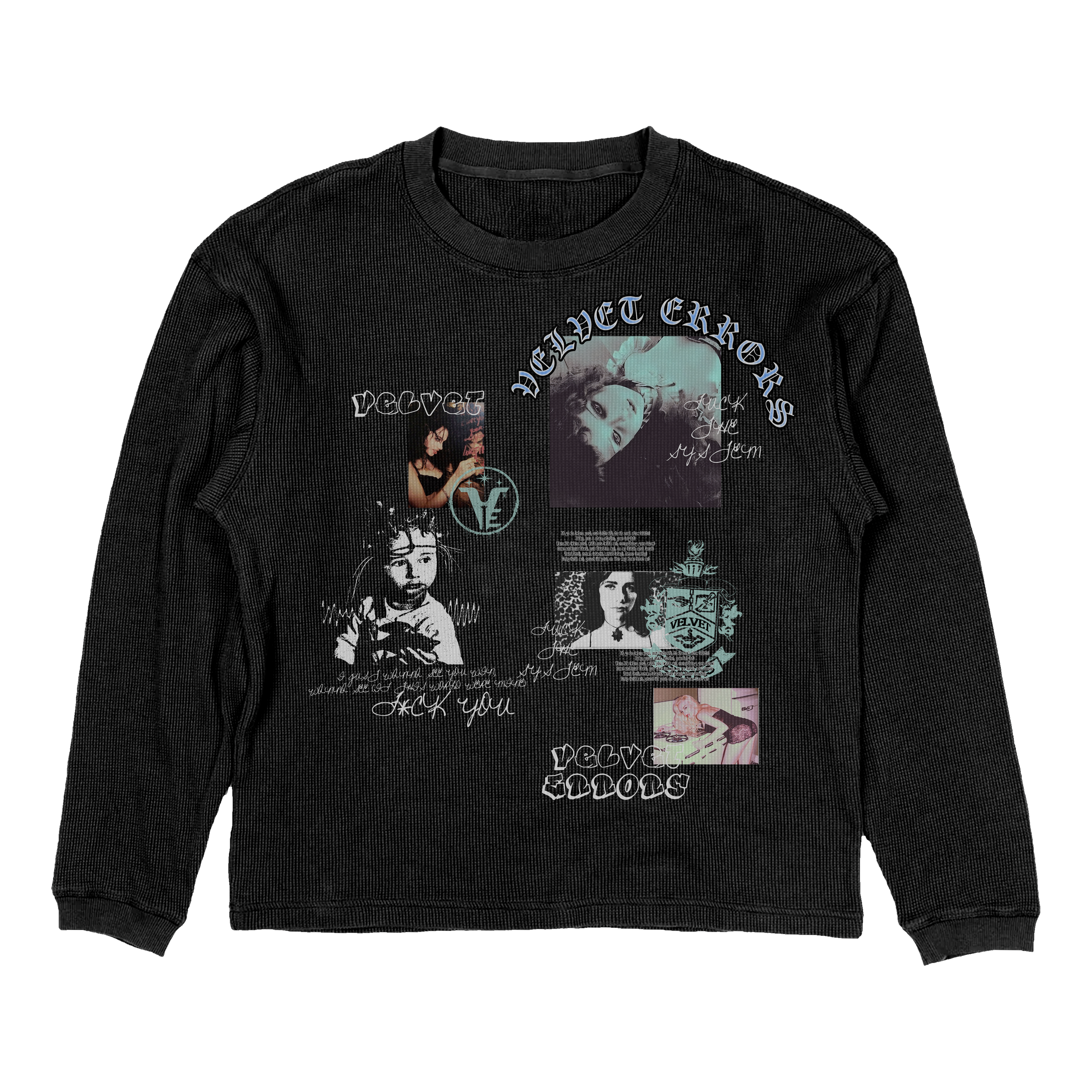 Broken System Thermal by Velvet Errors, black thermal hat with distressed design and bold logo, casual streetwear style.