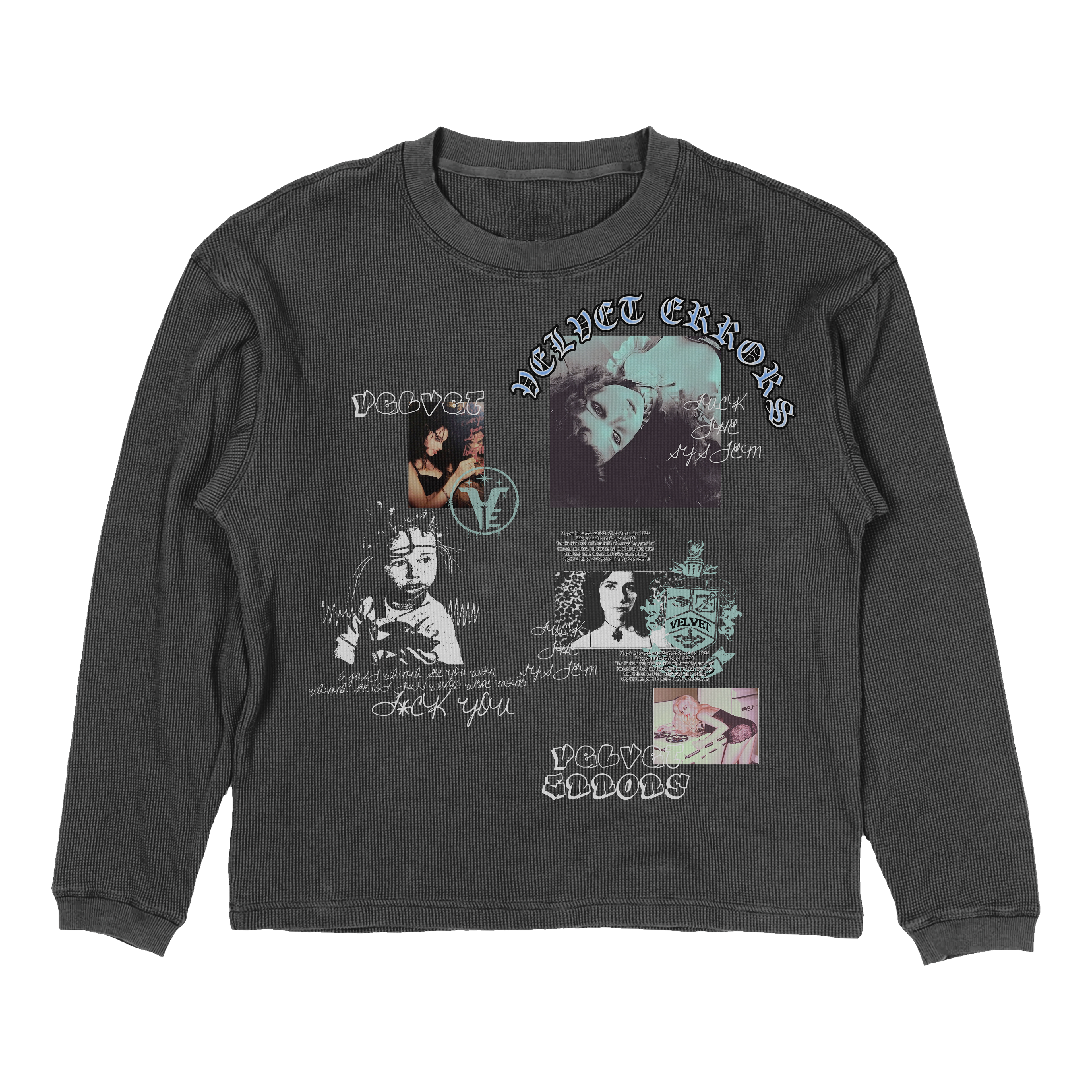 Broken System Thermal by Velvet Errors featuring a grey thermal fabric with a distressed, broken design pattern.