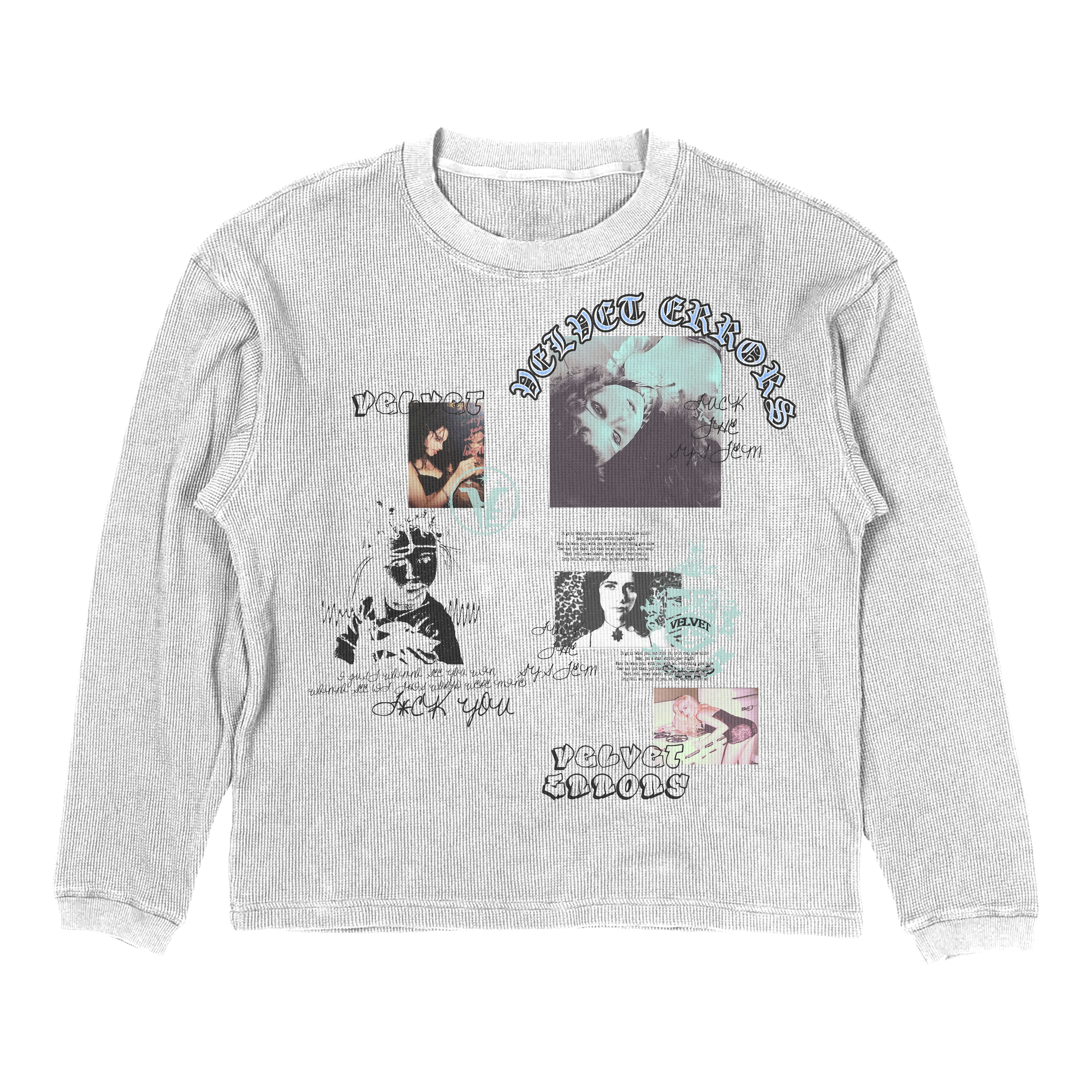 Broken System Thermal by Velvet Errors featuring a white thermal design with abstract, glitch-inspired artwork.