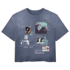 Broken System Mocks by Velvet Errors, blue and white fabric with distressed, broken design details for fashion or costume use.