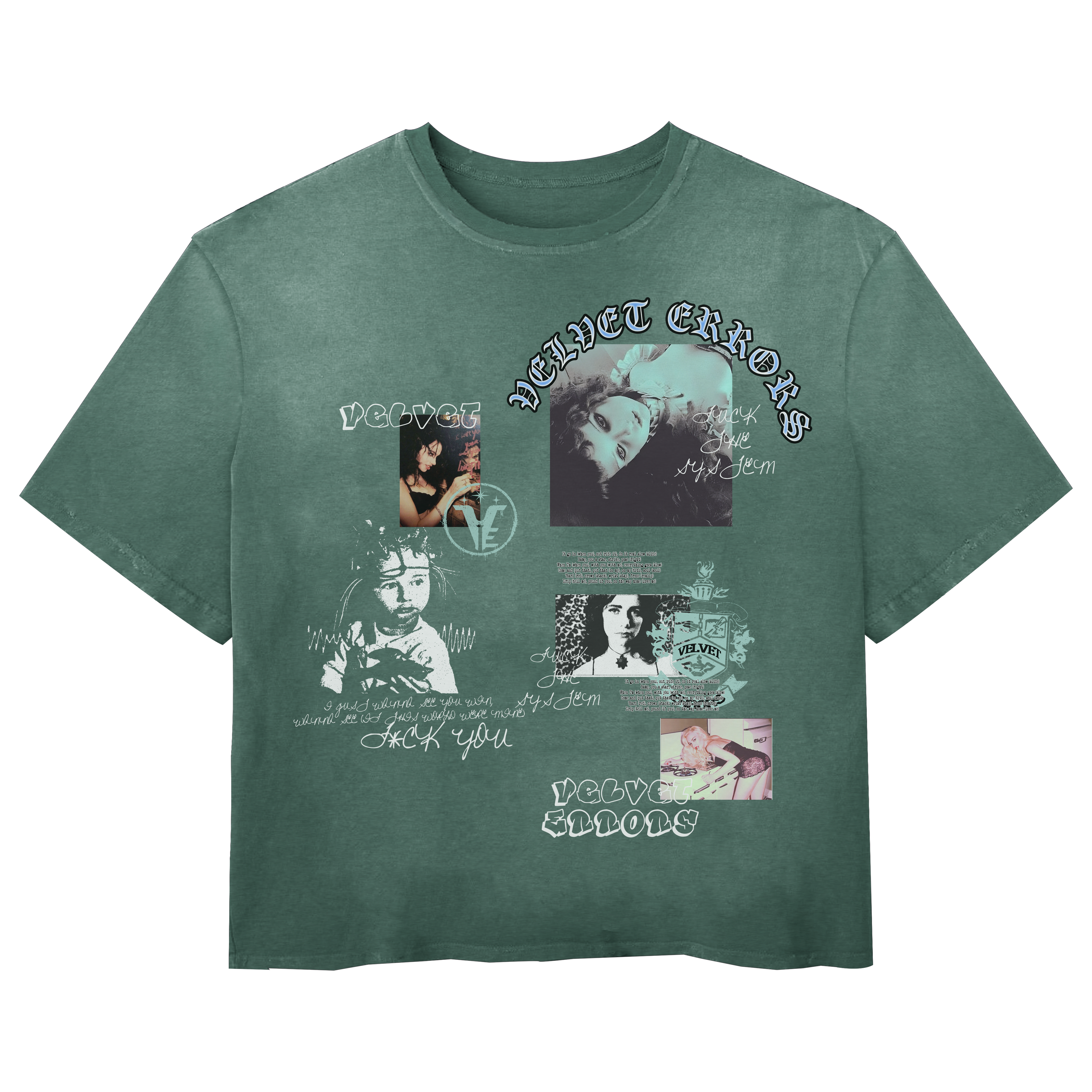 Broken System Mocks by Velvet Errors featuring a green-themed design with distressed, artistic mock-up graphics on a digital screen.