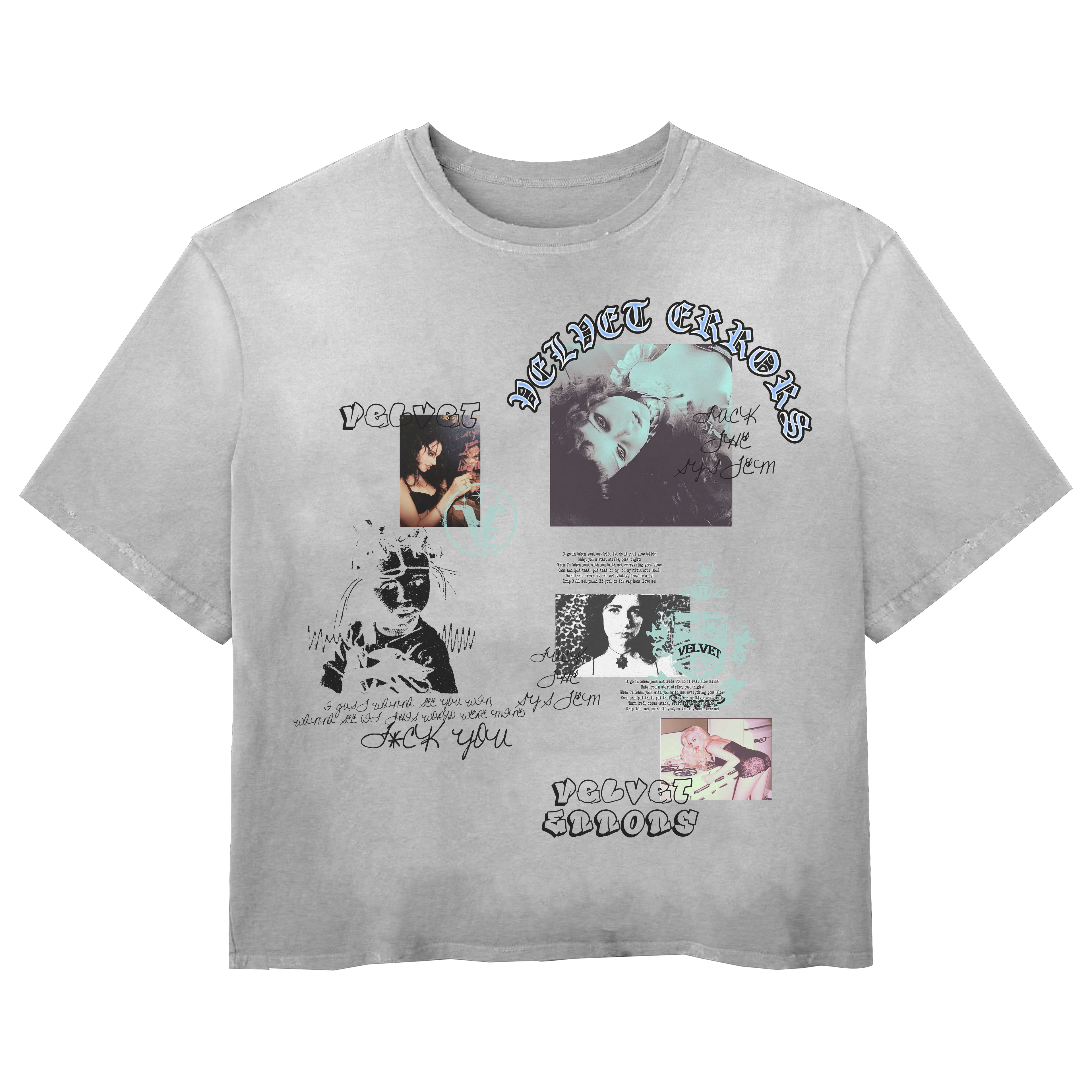 Broken System Mocks by Velvet Errors featuring a white distressed fabric design with bold printed text.