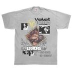 Black Feral Tee by Velvet Errors featuring a bold graphic design on the front, casual fit, and soft cotton fabric.