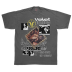 Gray Feral Tee by Velvet Errors featuring a relaxed fit and bold graphic design, perfect for casual streetwear style.