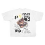 Black Feral Drop Tee by Velvet Errors featuring a relaxed fit and graphic design on the front.
