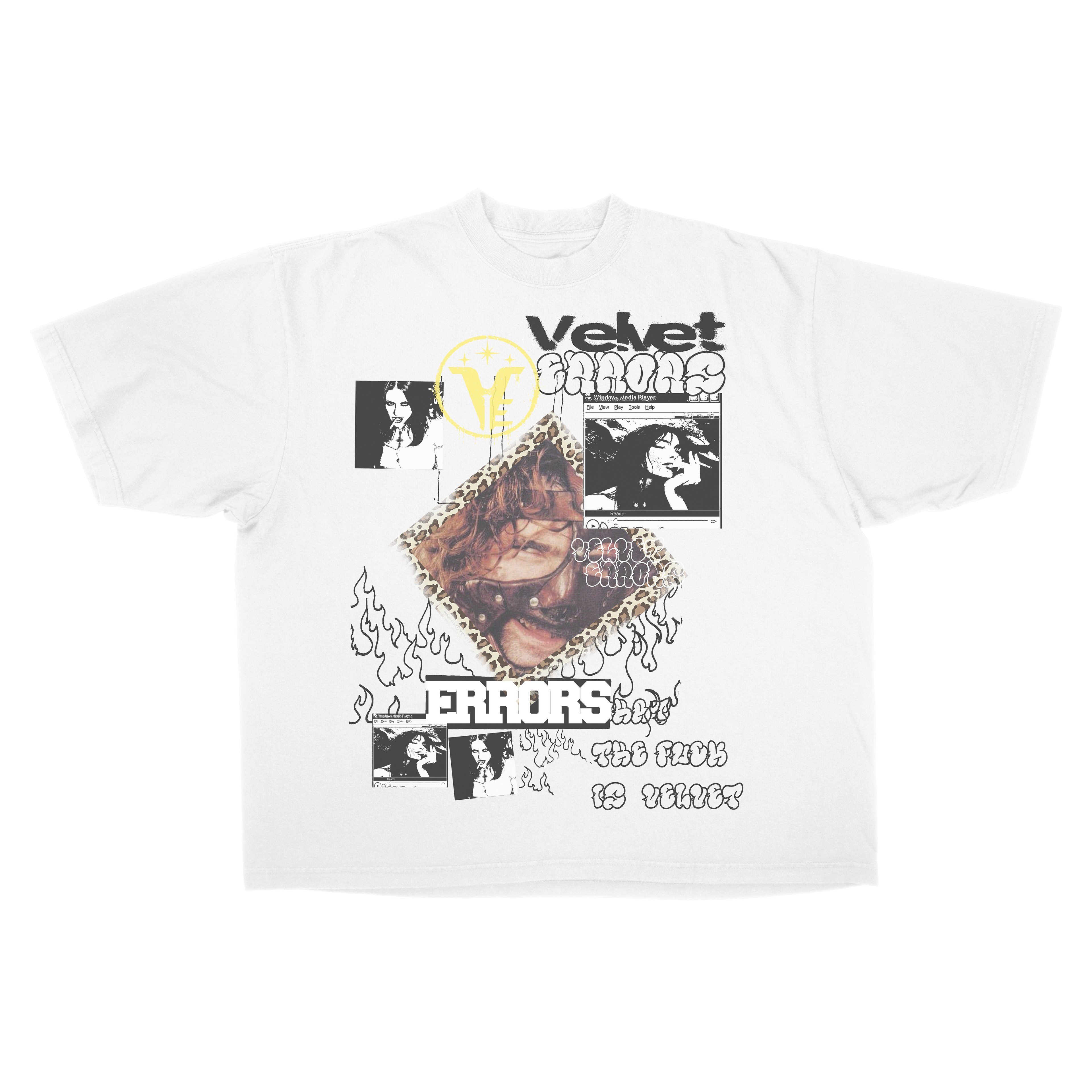 Black Feral Drop Tee by Velvet Errors featuring a relaxed fit and graphic design on the front.