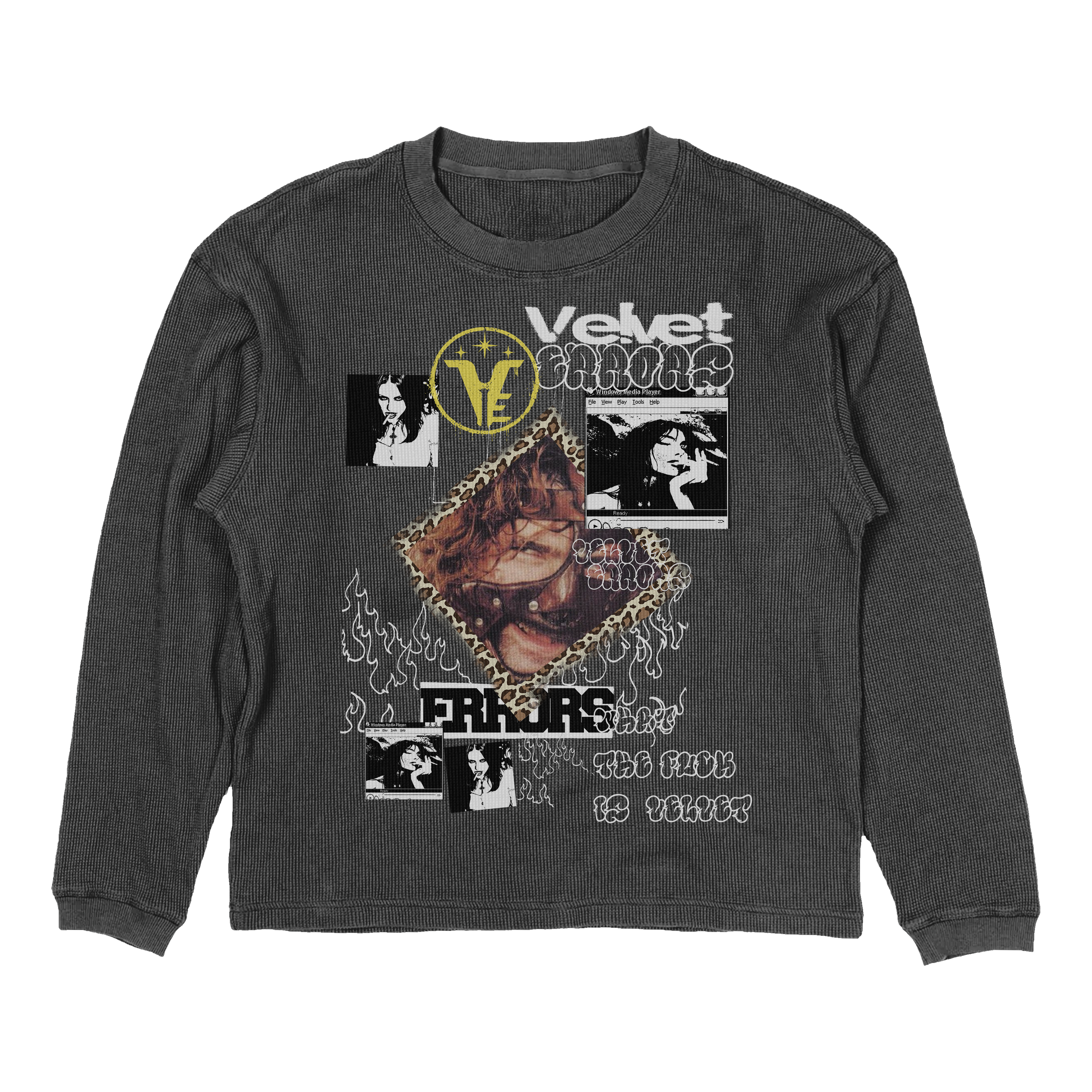 Gray Feral Thermal from Velvet Errors, a cozy, stylish thermal shirt with a soft fabric texture and relaxed fit.