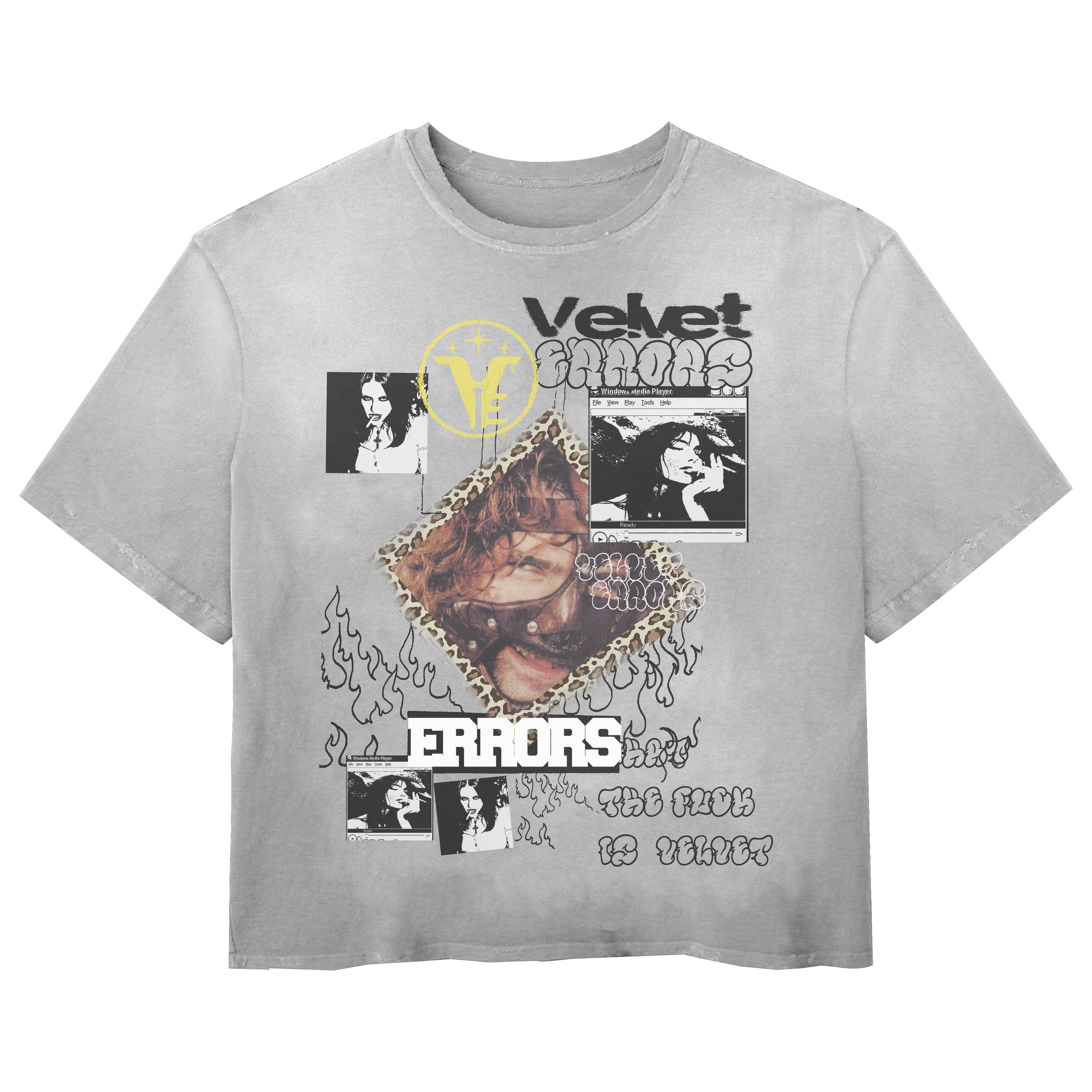 Black Feral Wash Tee by Velvet Errors featuring a relaxed fit and bold graphic design on soft cotton fabric.