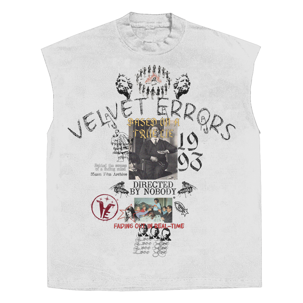 True Lies Sleeveless Tee in White — Velvet Errors
