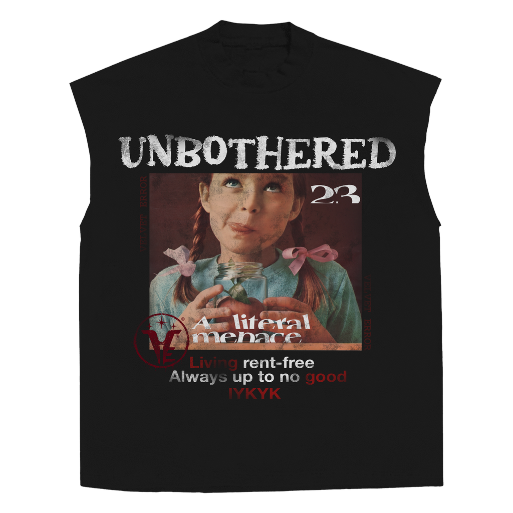Unbothered Sleeveless Tee in Black — Velvet Errors