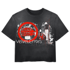 Black Fragments Wash Tee by Velvet Errors featuring a relaxed fit and graphic design on the front.