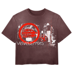 Velvet Errors Fragments Wash Tee featuring a distressed graphic design on a casual cotton t-shirt.