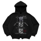 Black zip-up hoodie from Velvet Errors' New Zip Up Mocks collection, featuring a front zipper and casual style.