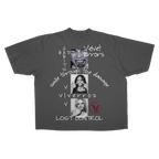 Gray Lost Control Drop Tee by Velvet Errors featuring a relaxed fit and graphic print on the front.