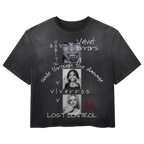 Black Lost Control Wash Tee by Velvet Errors, featuring a relaxed fit and graphic print on soft cotton fabric.
