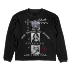 Black Lost Control Thermal by Velvet Errors, close-up of the fabric showcasing its textured, cozy thermal material.
