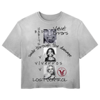 White Lost Control Wash Tee by Velvet Errors featuring a casual fit and distressed print on soft cotton fabric.