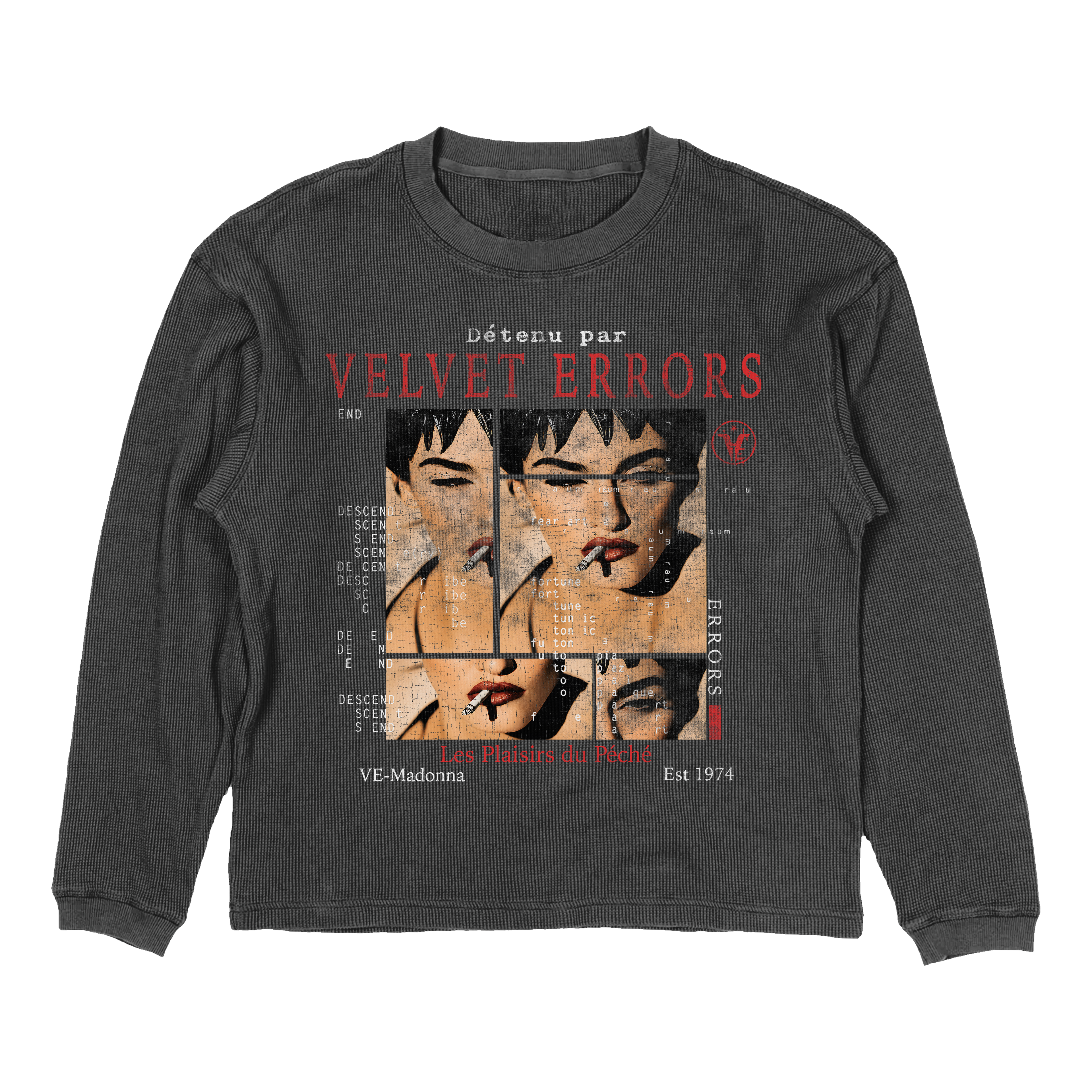 Thermal new mocks by Velvet Errors featuring a grey Madonna-inspired design, displayed on a white background