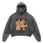 Gray Madonna hoodie by Velvet Errors featuring a graphic Madonna print on the front.