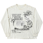 White Mirage Long Sleeve top by Velvet Errors, featuring a fitted design and subtle detailing, shown on a model.