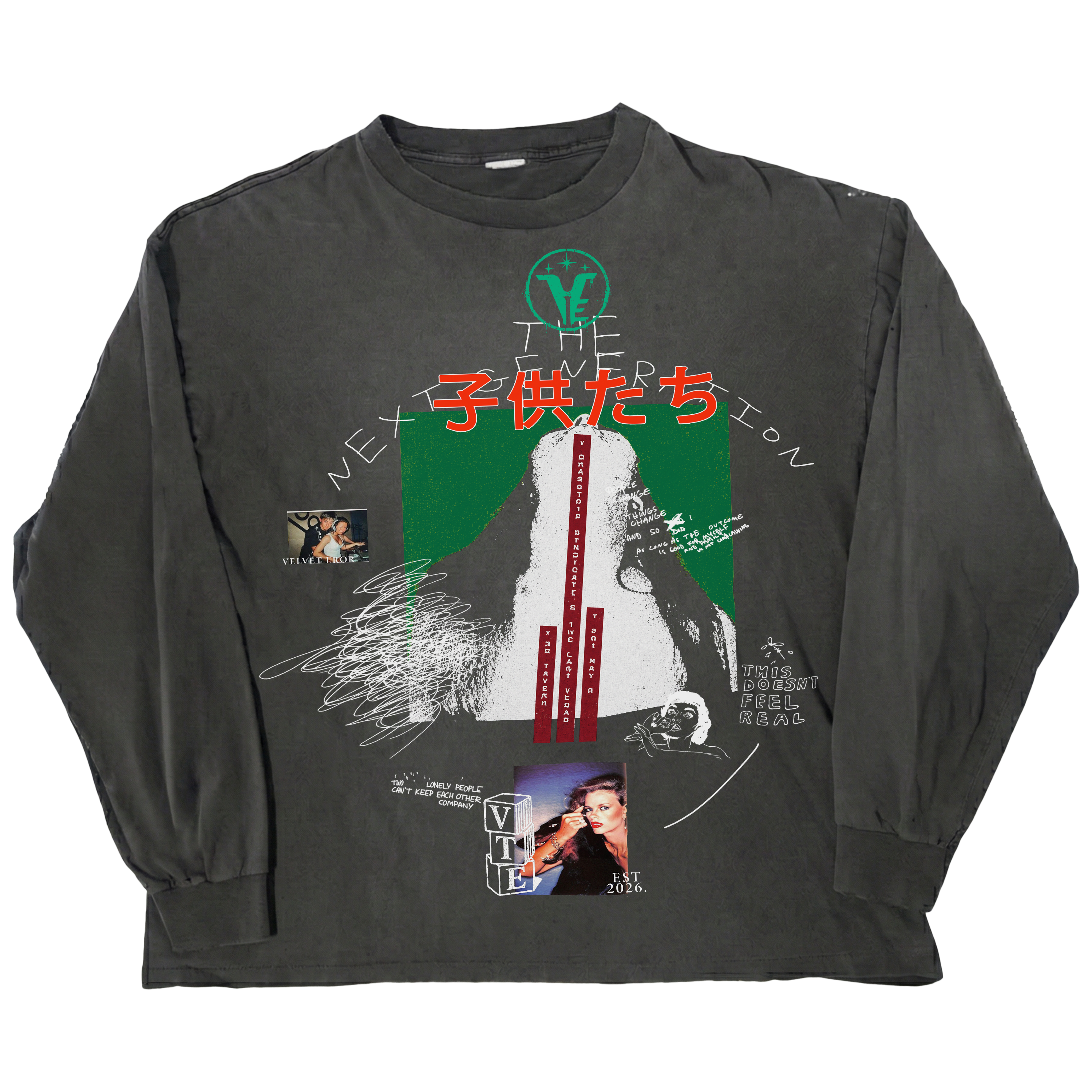 Black Next Generation Long Sleeve shirt by Velvet Errors, featuring a sleek fit and modern design.