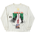 White Next Generation long sleeve shirt by Velvet Errors, shown flat with a smooth fabric texture and simple design.