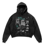 Black Redemption Hoodie by Velvet Errors with front logo design and comfortable hoodie style.