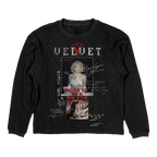 Black thermal mockup from Velvet Errors featuring a Rockstar design, showcasing the fabric texture and detailed graphic print.