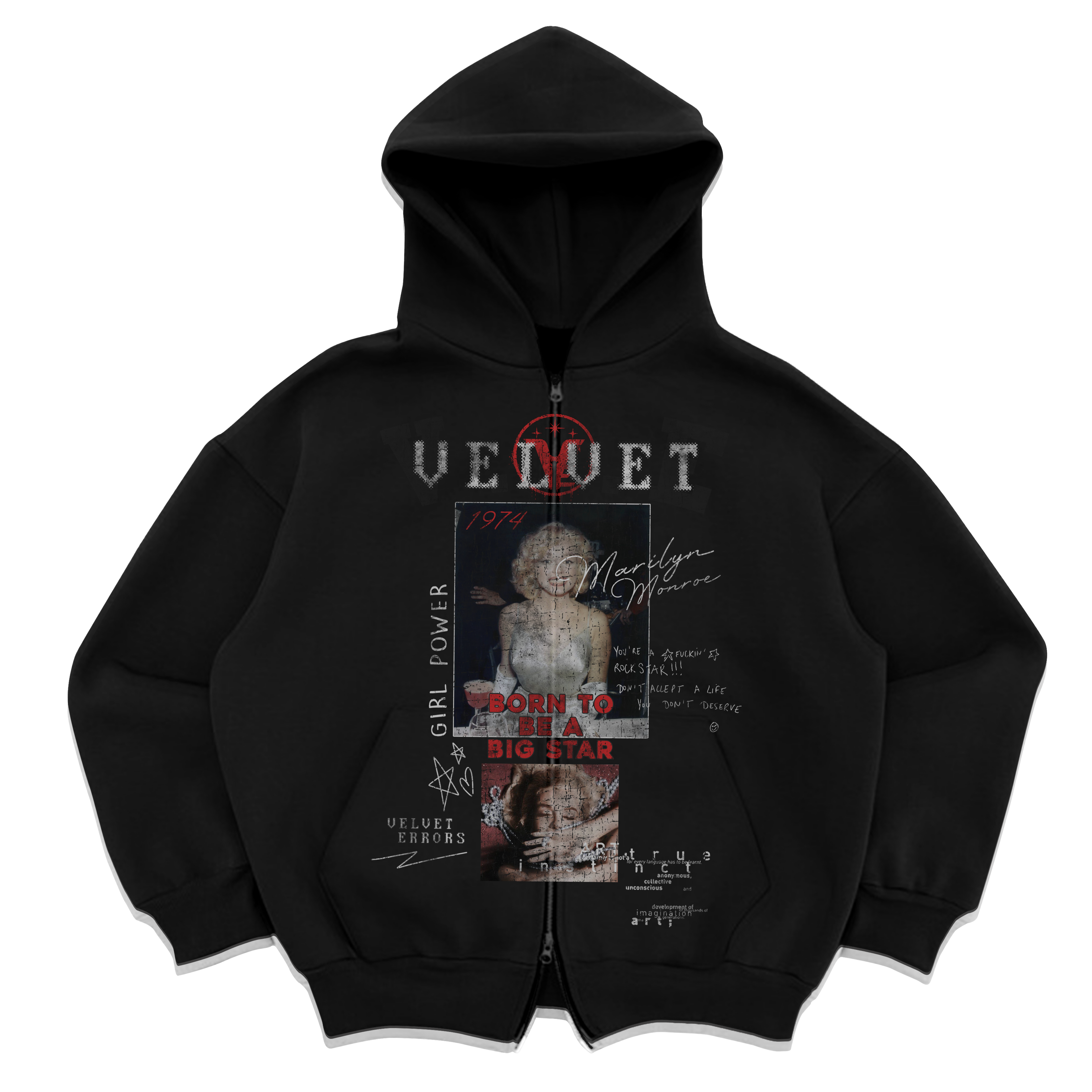 Velvet Errors new zip-up mocks featuring a sleek design, showcased on a mannequin with a focus on the zipper detail.