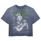 Search & Destroy Wash Tee by Velvet Errors, featuring a casual black graphic t-shirt with distressed detailing and bold printed design.
