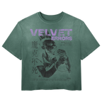 Black Search & Destroy Wash Tee by Velvet Errors featuring a graphic print on the front.